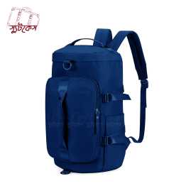 30L Travel Duffel Backpack For Sports Gym Bag Outdoor Duffel Bag With Shoes Compartment Weekender Overnight Daypack (BLUE)