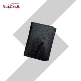 Croco Dice Card Holder -  Black
